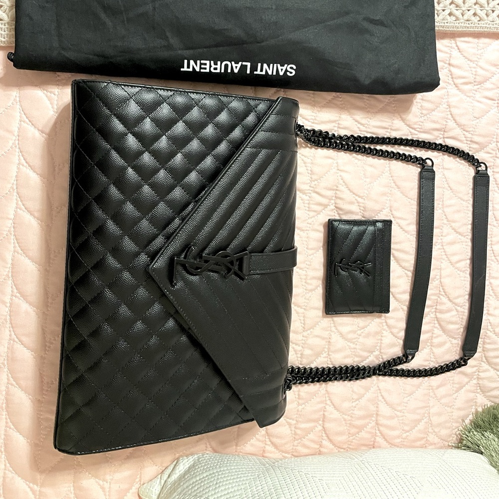 Authentic YSL Large EUC Envelope purse set!!